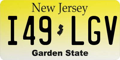 NJ license plate I49LGV