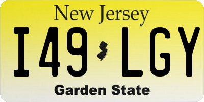 NJ license plate I49LGY