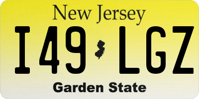 NJ license plate I49LGZ
