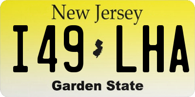 NJ license plate I49LHA