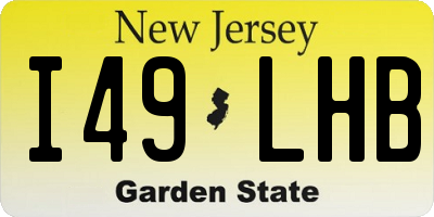 NJ license plate I49LHB
