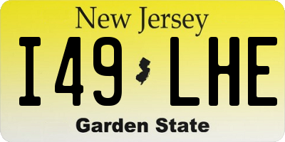 NJ license plate I49LHE