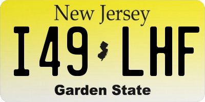 NJ license plate I49LHF