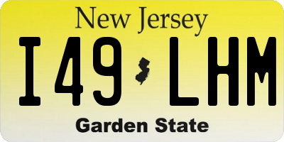 NJ license plate I49LHM