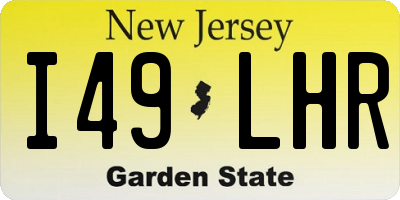 NJ license plate I49LHR