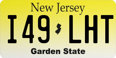 NJ license plate I49LHT