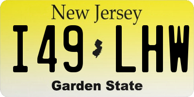 NJ license plate I49LHW