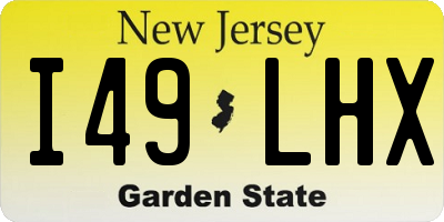 NJ license plate I49LHX