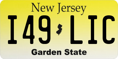NJ license plate I49LIC