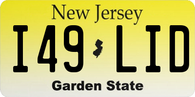 NJ license plate I49LID
