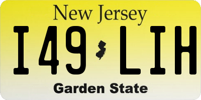 NJ license plate I49LIH