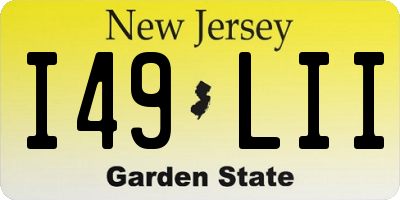 NJ license plate I49LII