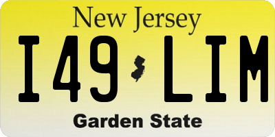 NJ license plate I49LIM