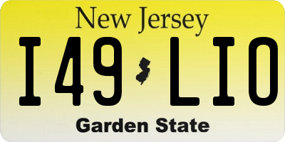 NJ license plate I49LIO