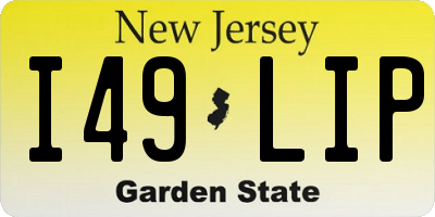 NJ license plate I49LIP