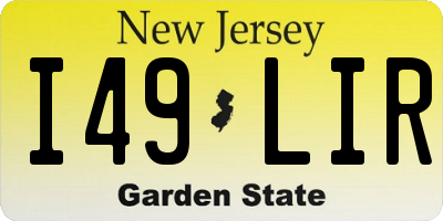 NJ license plate I49LIR
