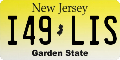 NJ license plate I49LIS