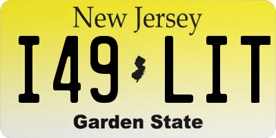NJ license plate I49LIT