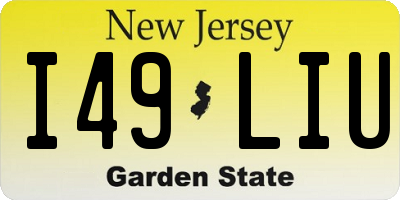 NJ license plate I49LIU