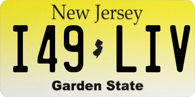 NJ license plate I49LIV