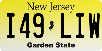 NJ license plate I49LIW