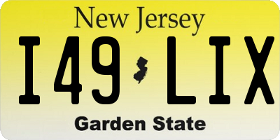 NJ license plate I49LIX
