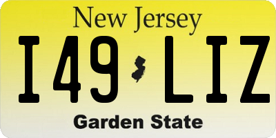 NJ license plate I49LIZ