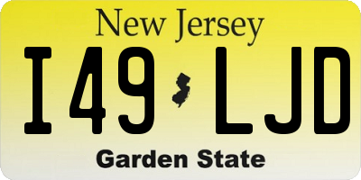 NJ license plate I49LJD