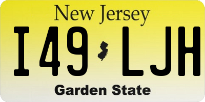 NJ license plate I49LJH