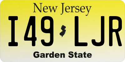 NJ license plate I49LJR