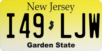 NJ license plate I49LJW