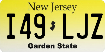 NJ license plate I49LJZ