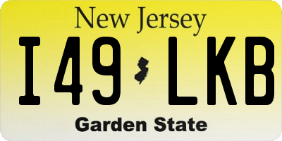 NJ license plate I49LKB