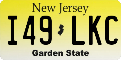 NJ license plate I49LKC