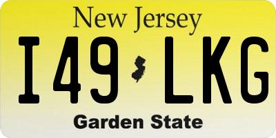 NJ license plate I49LKG