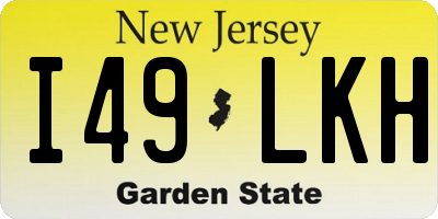 NJ license plate I49LKH