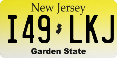 NJ license plate I49LKJ