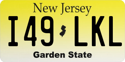 NJ license plate I49LKL