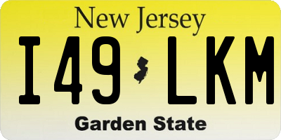 NJ license plate I49LKM