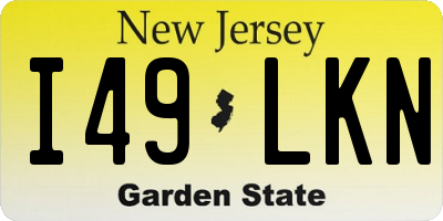 NJ license plate I49LKN