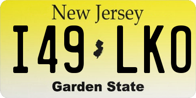 NJ license plate I49LKO