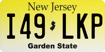 NJ license plate I49LKP