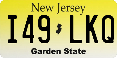 NJ license plate I49LKQ