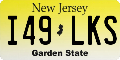 NJ license plate I49LKS