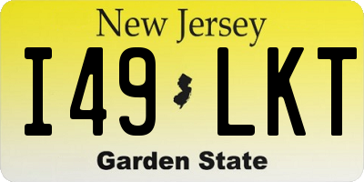 NJ license plate I49LKT