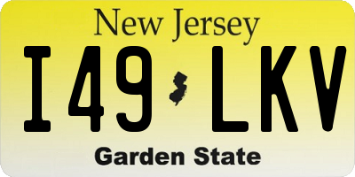NJ license plate I49LKV