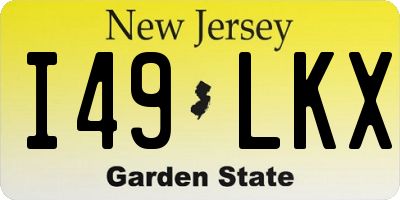 NJ license plate I49LKX