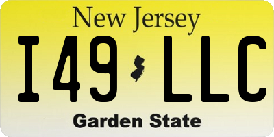 NJ license plate I49LLC