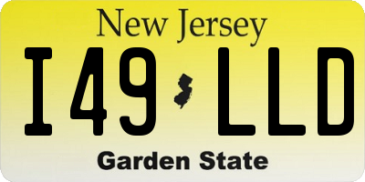 NJ license plate I49LLD