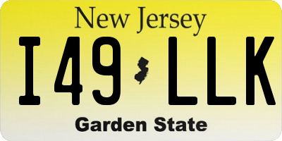 NJ license plate I49LLK